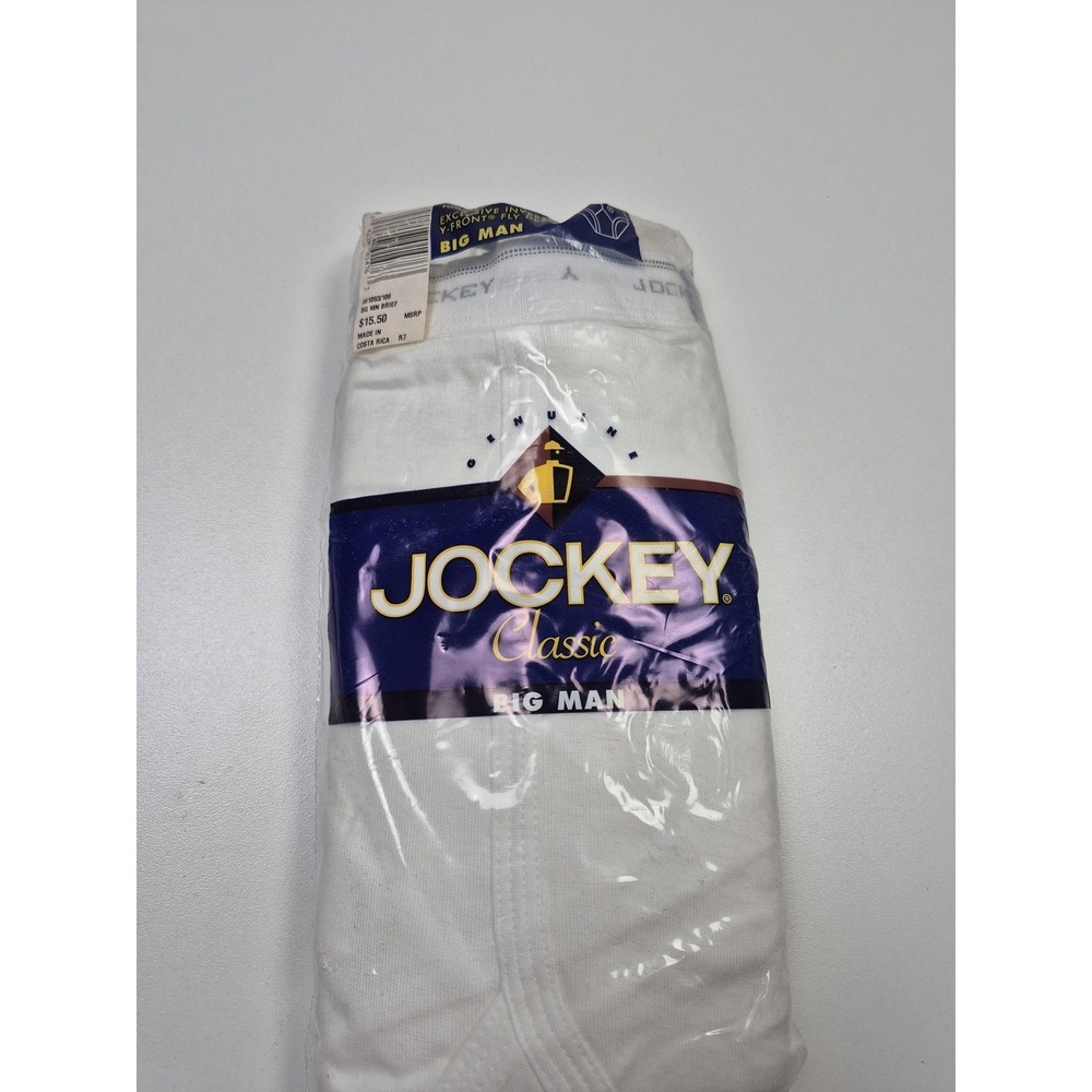 Jockey Briefs Mens 58 White 100% Cotton Classic Big Man 2 Pack Y-Front Underwear